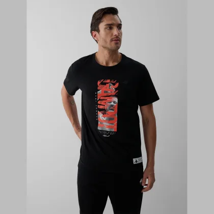 T-shirt regular s potlačou pánsky 4F | Mateusz Gamrot - čierny