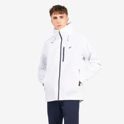 DECATHLON Pánska jachtárska bunda Sailing 500 biela 2XL