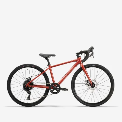 VAN RYSEL Detský gravel bicykel GRVL 500 26" 9 – 12 rokov červený bez veľkosti