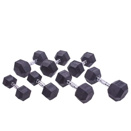 Sada jednoručných činiek Sportago Hexagon - 5 + 7,5 + 10 + 12,5 + 15 + 17,5 + 20 kg
