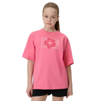 Dievčenské tričko s krátkym rukávom 4F JUNIOR TSHIRT F3302-54S-PINK