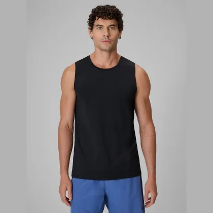 Pánsky rýchloschnúci tréningový tank top - čierny