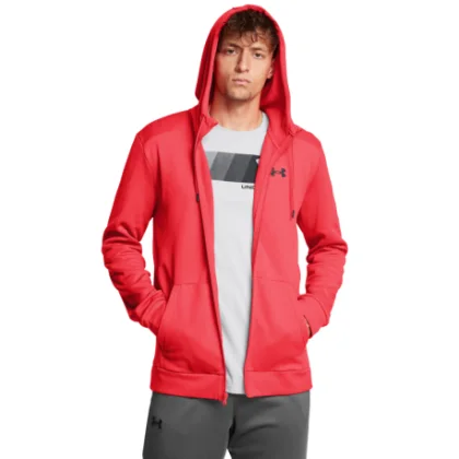 Pánska zateplená tréningová mikina so zipsom UNDER ARMOUR UA Armour Fleece FZ Hoodie-RED
