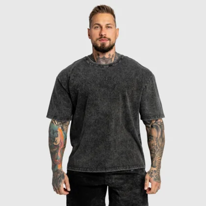Oversized tričko Iron Aesthetics Heritage, washed black