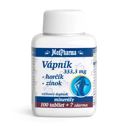MEDPHARMA Vápnik 333,3 mg + horčík + zinok 100 + 7 tabliet ZADARMO