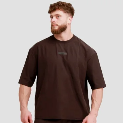 GymBeam Tričko Oversized Unstoppable Brown XXXLXXXL
