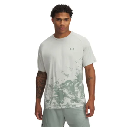 Pánske tréningové tričko s krátkym rukávom UNDER ARMOUR UA M TECH FADE SS-GRN