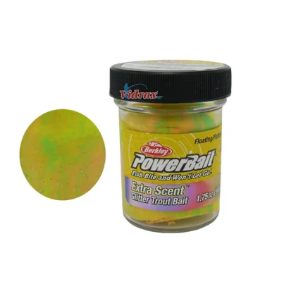 BERKLEY PowerBait Extra Scent Glitter Trout Bait, Rainbow