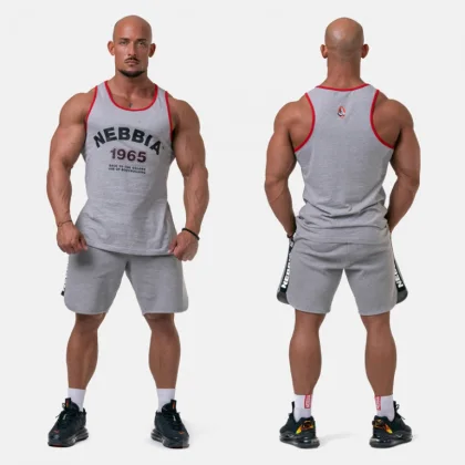 Tielko pánske Old-school Muscle 193 Light Grey - Nebbia