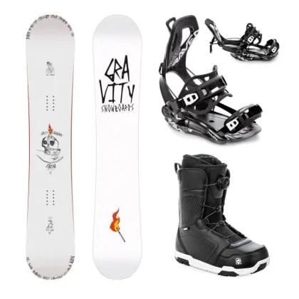 Gravity Contra 25/26 snowboard + Raven Fastec FT360 black vázání + Raven Flush MOZ boty
