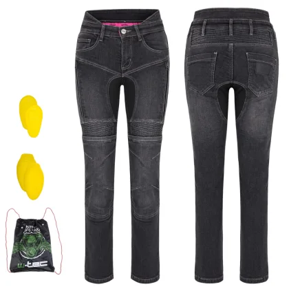 Dámske moto jeansy W-TEC Biterilla Eva Lady Farba čierna,