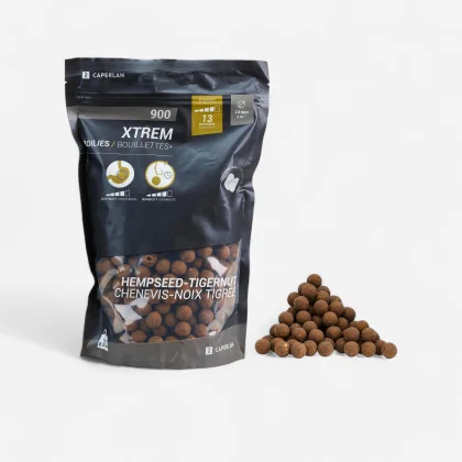 CAPERLAN Boilies na lov kapra Xtrem 900 14 mm 1 kg Konopné semeno - Tigrí orech bez