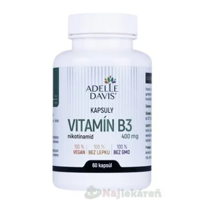 ADELLE DAVIS Vitamín B3 niacínamid 400 mg 60 kapsúl