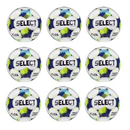 Výhodný set - 9x Fotbalový míč SELECT FB League CZ Chance Liga 2025/26 5 bílo-modrý