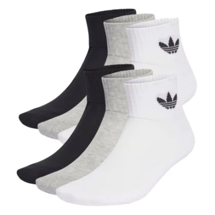 Ponožky ADIDAS ORIGINALS 6 PACK-MID ANKLE SCK-BLACK WHITE GREY