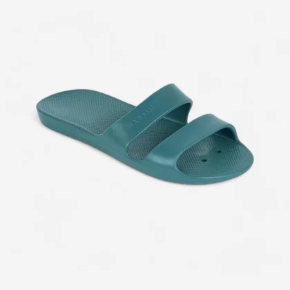 DECATHLON Dámske plavecké šľapky Slap 100 Basic kaki 41-42