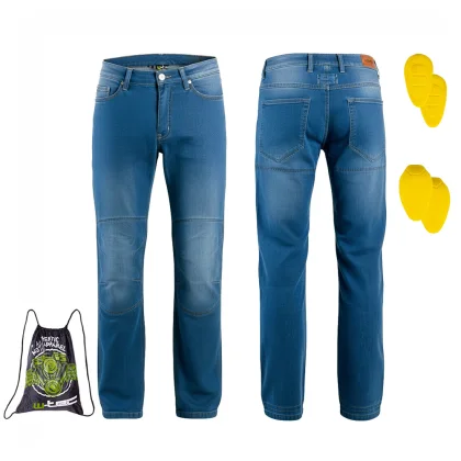 Pánske moto jeansy W-TEC Davosh Farba modrá,