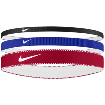 Čelenka NIKE FLEX CLASSIC MIXED WIDTH HEADBANDS 3PK GAME ROYAL UNIVERSITY RED WHITE