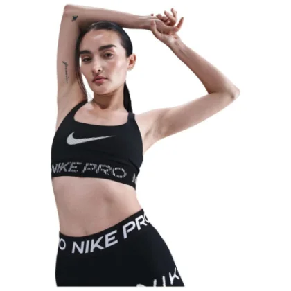 Női edzősport melltartó NIKE PRO W NP LS BRA TT GRX BLACK WHITE WHITE