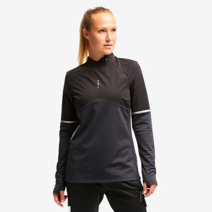 KIPSTA Dámska futbalová mikina T500 čierna 2XS