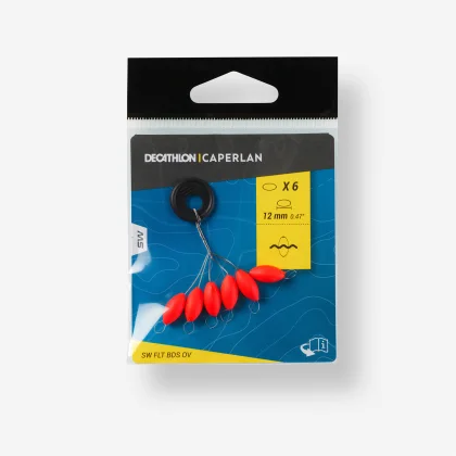 CAPERLAN Plávajúci oválny korálik na lov technikou surfcasting 12 mm červený bez