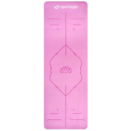 Designová TPE podložka na jógu Sportago s mikrovláknem 183x61 cm - růžová mandala - 6 mm
