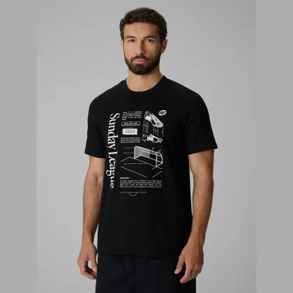 T-shirt regular s potlačou pánsky - čierny