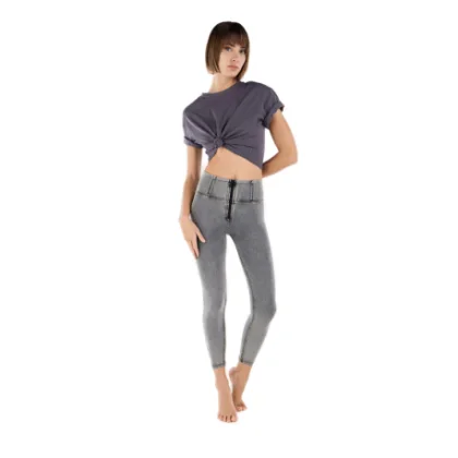 Női jeggings nadrág FREDDY WR.UP® superskinny push up 7 8 jeggings with high waist and zip-Grey