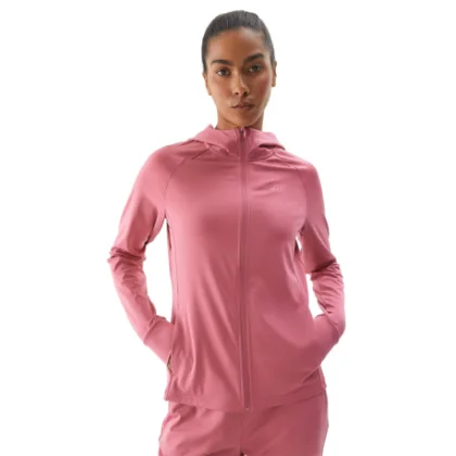 Dámská zateplená tréninková mikina se zipem 4F SWEATSHIRT FNK-WAW24TFSWF406-53S-DARK PINK