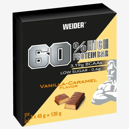 WEIDER Tyčinka so 60 % podielom proteínov vanilka- karamel 3 ks 157 g