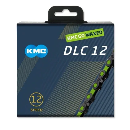 Kmc DLC 12 černo-zelený Waxed BOX řetěz