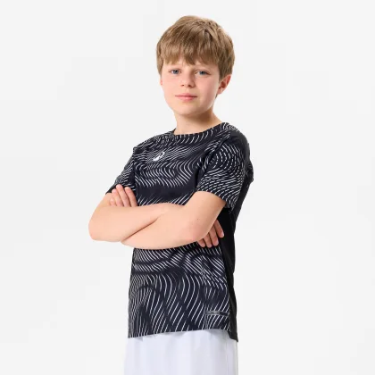 KIPSTA Detský futbalový dres Wavy Club čierno-biely 8-9 r (131-140 cm)