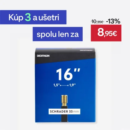DECATHLON 16'' duša s profilom 1,50 až 1,90 s ventilom Schrader bez