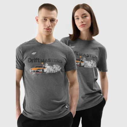 Tričko regular s potiskem unisex 4F x Drift Masters - šedé