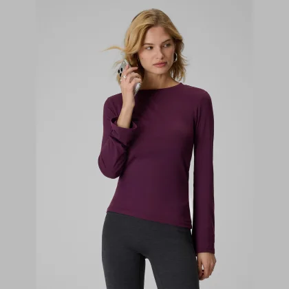 Longsleeve slim dámsky - fialový