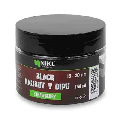 Karel Nikl Dipované Pelety Black Halibut 250g 15+20mm Jahoda