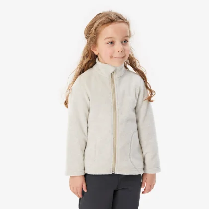 QUECHUA Detská turistická mikina MH100 fleecová 2– 6 rokov béžová 5-6 r (113-122 cm)