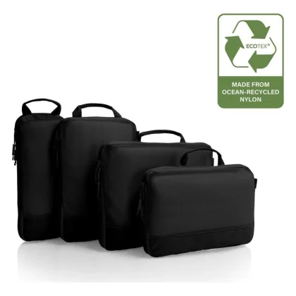 Heys Ecotex Compression Packing Cube 4 Pc Set Black Onyx