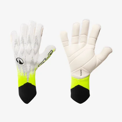 KIPSTA Futbalové brankárske rukavice CLR PRO Strapless bielo-žlto-čierne 8