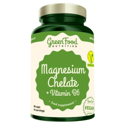 GREENFOOD Magnesium chelát + vitamin B6 90 kapsúl