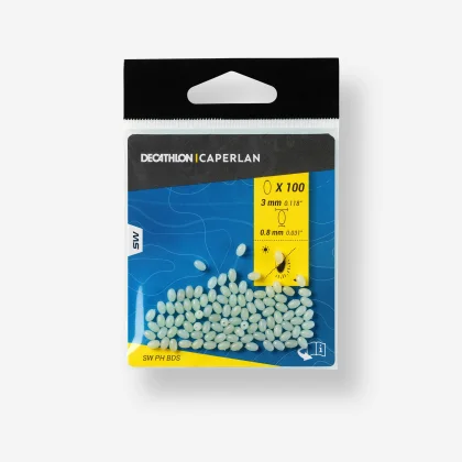 CAPERLAN Tvrdý fosforeskujúci korálik 3 mm na lov technikou surfcasting bez