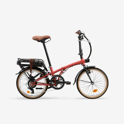 BTWIN Skladací elektrobicykel E FOLD 500 tehlovo-červený jedna veľkosť