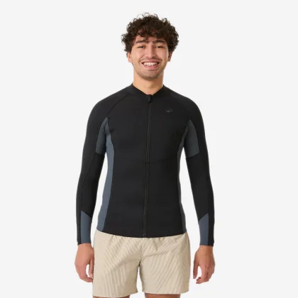 DECATHLON Pánsky top na šnorchlovanie z prír. kaučuku Yulex 1,5 mm dlhý rukáv čierny L