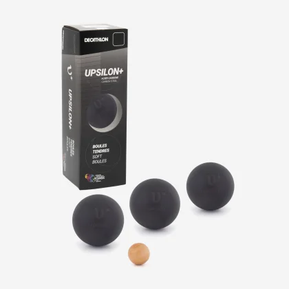 GEOLOGIC 3 súťažné petangové gule Upsilon+ mäkké čierne 74mm 690 hladká