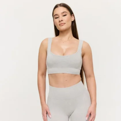 GymBeam Bezšvová športová podprsenka Lift Grey XL