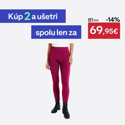 FOUGANZA Dámske jazdecké legíny 500 so silikónovým sedom fialové L