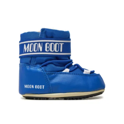 Juniorské vysoké zimné topánky MOON BOOT MB CRIB NYLON JR-F002 ELECTRIC BLUE