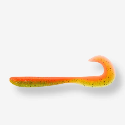 CAPERLAN Mäkká umelá nástraha typu twister s atraktantom WXM Yubari GRB 130 oranžová bez
