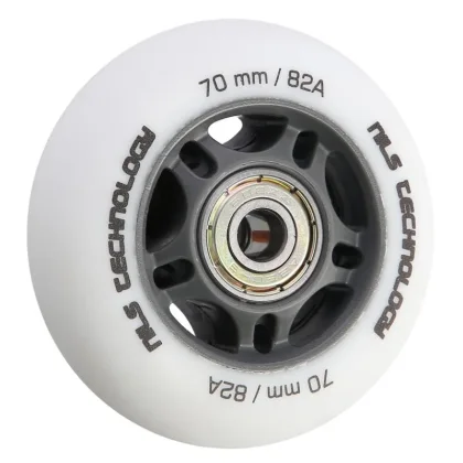 Nils Matná kolečka Extreme PU 70x24 82A s ložisky ABEC 9, bílá, 4 ks