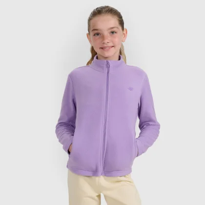 Dievčenský fleece s golierom slim - fialový